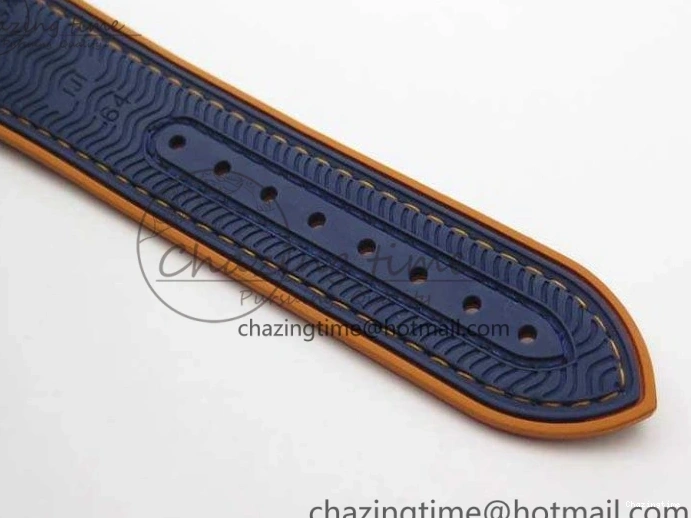 1219 Unique Planet Ocean 45mm GMT Blue DLC Black OMF Best Edition Blue Dial On Blue Gummy Strap A 8123